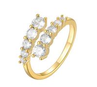 Promise Ring Engraving Cz Wedding Rings for Women 9K Yellow Gold Au375 Size O 1/2 Pink Green Marquise Cubic Zirconia Stackable for Ladies Premium