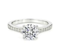 Promise Ring Goth, Promise Ring Women 4 Prongs with Moissanite 9K White Gold Size P 1/2