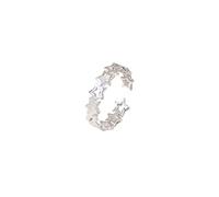 Promise Ring Open Adjustable Ring Luminous Hollow Five Pointed Star Women Men Party Couple Rings (SL2, A)