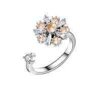 Promise Ring Rotatable Ring Classic Fashion Jewelry Light Feeling Design Shiny (E, One Size)