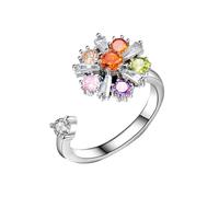 Promise Ring Rotatable Ring Classic Fashion Jewelry Light Feeling Design Shiny (G, One Size)