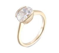 Promise Ring Set, Rings for Me with 1Ct Oval Shape Moissanite 14K Yellow Gold Size Q 1/2