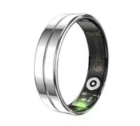Promise Ring -Thin Smart Ring for Women & Men, Blood Oxygen, Sleep, and Activity, IP68, Health, Step Counter & Blood Pressure Tracking for iOS/Android (Silver, 9#) (SL5, One Size)