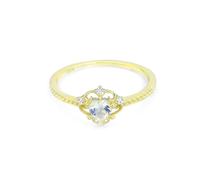Promise Ring To Myself, Gold Wedding Band Elegant 4mm Heart Moonstone with Moissanite 18.1K Yellow Gold Size R 1/2