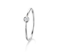 Promise Ring to Myself, Mid Rings for Women with White Round Shape Moissanite 9K White Gold Size U 1/2