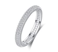 Promise Ring to Myself, Rings for Me Eternity Round Moissanite 14K White Gold Size U 1/2