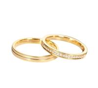 Promise Ring to Myself, Rings for Me Gold Simple Round with Diamond 18K Yellow Gold Size K 1/2