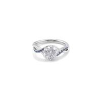 Promise Ring to Myself, Vintage Rings Set for Women Twisted with Round Moissanite 1.5ct 9K White Gold Size P 1/2