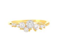 Promise Ring to Myself Wedding Rings White Gold 9K Au375 Size P 1/2 White Round 9mm Moissanite Stackable for Ladies Simple