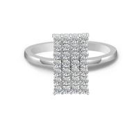 Promise Ring to Myself, Women's Engagement Rings Geometric with Round Shape Moissanite 9K White Gold Size S 1/2
