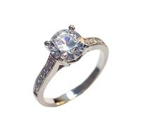 Promise Ring to Myself, Women's Eternity Rings 4 Prongs with Moissanite 14K White Gold Size J 1/2