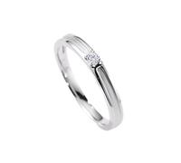 Promise Ring To Self, Anillos para Mujer de Plata with 0.05Ct Diamond Pt950 Size Q 1/2