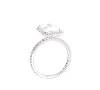 Promise Ring to Self, Ladies Wedding Band with Big Rectangle Moissanite 18K White Gold Size O 1/2