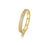 Promise Ring to Self, Rings for Me Inlaid with Round Moissanite 18K Yellow Gold Size J 1/2