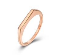 Promise Ring to Self, Rose Gold Wedding Bands Stainless Steel Size P 1/2 Narrow 2.3mm Custom Gifts for Wife Prom Jewelry