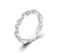 Promise Ring to Self, Stackable Rings for Women Infinity with Moissanite 9K White Gold Size N 1/2