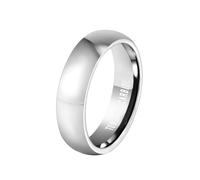 Promise Ring to Self, Womens Tungsten Rings Silver Size N 1/2 Simple Polished 6mm Engraved Gifts for Graduation Jewelry