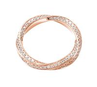 Promise Ring to Self, Womens Wedding Ring Mobius Band with Moissanite 14K Rose Gold Size H 1/2