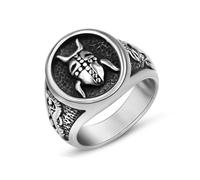 Promise Ring Unique, Women'S Stainless Steel Wedding Rings Silver Size R 1/2 16.9mm Vintage Beatles Pattern Personalized Gifts for Mother Birthday