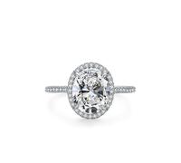 Promise Ring Vintage Style, Rings for Me with 3ct Oval Moissanite Silver 18K White Gold Size M 1/2