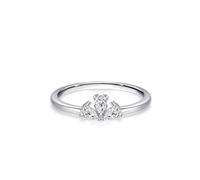 Promise Ring Vintage Style, Women's Anniversary Rings Simple Crown Design with 0.25ct Waterdrop Moissanite 9K White Gold Size U 1/2