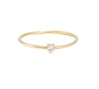 Promise Ring Women, Ring for Women Love 14K Yellow Gold Delicate with Round Moissanite Size T 1/2