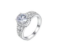 Promise Rings Custom Engagement Ring White Gold 14K Lab Diamond with Oval Shape Cubic Zirconia Size J 1/2 Premium for Wife Engagement Jewelry