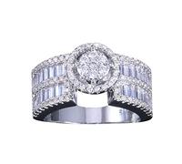 Promise Rings Delicate Design Knot Set Fashion Ring Light High Grade Ring Widows Rings for Women (Silver, 10)