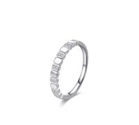 Promise Rings for Women, Promise Ring to Myself with Created Diamond Silver Pt950 Size P 1/2
