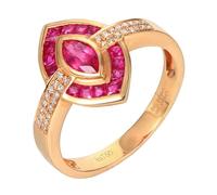 Promise Rings That Don'T Turn Your Finger Green Lab Created Ruby Rings for Women Sterling Silver 18K Rose Gold Marquise Shape with 0.804CT Ruby and Diamond Size V 1/2 Solid Not Plated Simple