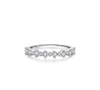Promise Rings That Don'T Turn Your Finger Green Wedding Ring Sterling Silver S925 3.4mm Cubic-Zirconia Stackable Small Zircon Ring Size P 1/2 Premium