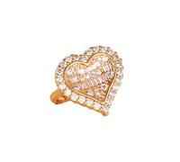 Promise Rings That Don'T Turn Your Finger Green Wedding Rings Yellow Gold Rose 14K Lab Diamond Elegant Heart Cubic Zirconia Size I 1/2 Upgrade 3.0 for Sister Valentines Day Jewelry