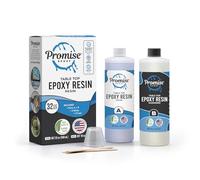 Promise Table Top Epoxy Resin That Self Levels, This is a 32 Ounce High Gloss (16oz Resin + 16oz Hardener) Kit with Mixing Sticks and Measuring Cups - Perfect for Home Decor, Furniture, or DIYer's