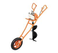 PromiseFly 63cc 2.2kW 2-Stroke Petrol Auger with Silencer 8800±300rpm Digger 544g/kw.h for Wheelbarrow, Ground Stake Auger for Farms