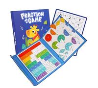 Promisety Magnetic Fraction Demonstration Book, MagneticFraction DemonstrationBook, Montessori Magnetic Book Fraction Puzzle for Teaching Enhance Mathematical Skills (Giraffe)