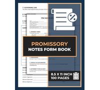 Promissory Notes Form Book: Note Payable Agreement Forms | Loan Contract Tracking Pages | For Lender and Borrower To State Loan Terms and Conditions