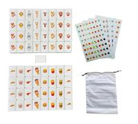 Promithi Simple Packaging, 65 Tiles 30mm Seaside Game Blocks, ABS Plastic Material, Escape Game Set, with 4 DIY Stickers, Plastic Mahjong Style, Family Board Games for Kids and Adults (White)