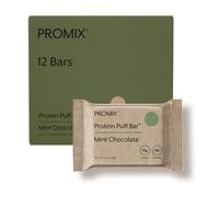 ProMix Protein Puff Bars, 12-Pack - Mint Chocolate- Marshmallow Crispy Treat - Great Tasting & Healthy On The Go Snack - High Protein & Low Calorie - Non-GMO & Free From Gluten, Soy, & Corn