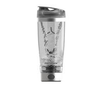 Promixx Pro Electric Shaker Bottle - 600ml - Stainless Steel USB-C Rechargeable Vortex Mixer with X-Blade and Supplement Storage - BPA-Free Easy-Cleaning Shaker for Fitness & Travel - Silver/Gray