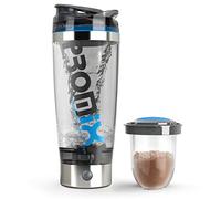 Promixx PRO Shaker Bottle iX-R Edition - Rechargeable, Powerful for Smooth Protein Shakes - includes Supplement Storage, BPA Free, 600ml Cup, Silver Blue/Gray