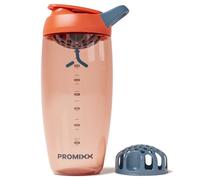 Promixx Pursuit Protein Shaker Bottle - 760ml Silent Snap-Fit Mixer for Lump-Free Shakes - Leak-Proof BPA-Free Ecozen Gym Shaker with Measurement Marks for Fitness and Travel - Burnt Orange