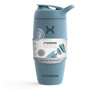 Promixx Pursuit Shaker Bottle Insulated Stainless Steel Water Bottle and Blender Cup, 550ml, Ocean Calm Blue