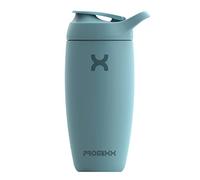 Promixx Pursuit Shaker Bottle New Edition - Insulated Stainless Steel Water Bottle and Blender Cup, 550ml, Ocean Calm Blue