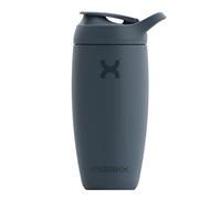 Promixx Pursuit Shaker Bottle New Edition - Insulated Stainless Steel Water Bottle and Blender Cup, 550ml, Midnight Blue