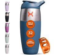 Promixx Pursuit Shaker Bottle - Single-Wall Stainless-Steel Protein Shaker Bottle, Super Smooth Shakes, 950ml, Midnight Blue