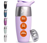 Promixx Pursuit Shaker Bottle - Single-Wall Stainless-Steel Protein Shaker Bottle, Super Smooth Shakes, 950ml, Lilac