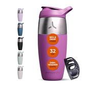Promixx Pursuit Stainless Steel Shaker Cup - 950ml Metal Protein Shaker Bottle with Snap-Fit Agitator for Smooth Shakes - Leak-Proof, BPA-Free, Dishwasher Safe - Mulberry
