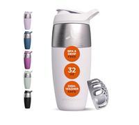 Promixx Pursuit Stainless Steel Shaker Cup - 950ml Metal Protein Shaker Bottle with Snap-Fit Agitator for Smooth Shakes - Leak-Proof, BPA-Free, Dishwasher Safe - Ceramic White