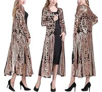 PROMLINK Sequin Cardigans Duster Sparkly Blazer Jackets Long for Women Evening, Black Pure, 4XL