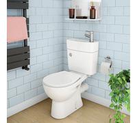 Promo | Modern 2 in 1 Compact Combo White Basin and Close Coupled Toilet